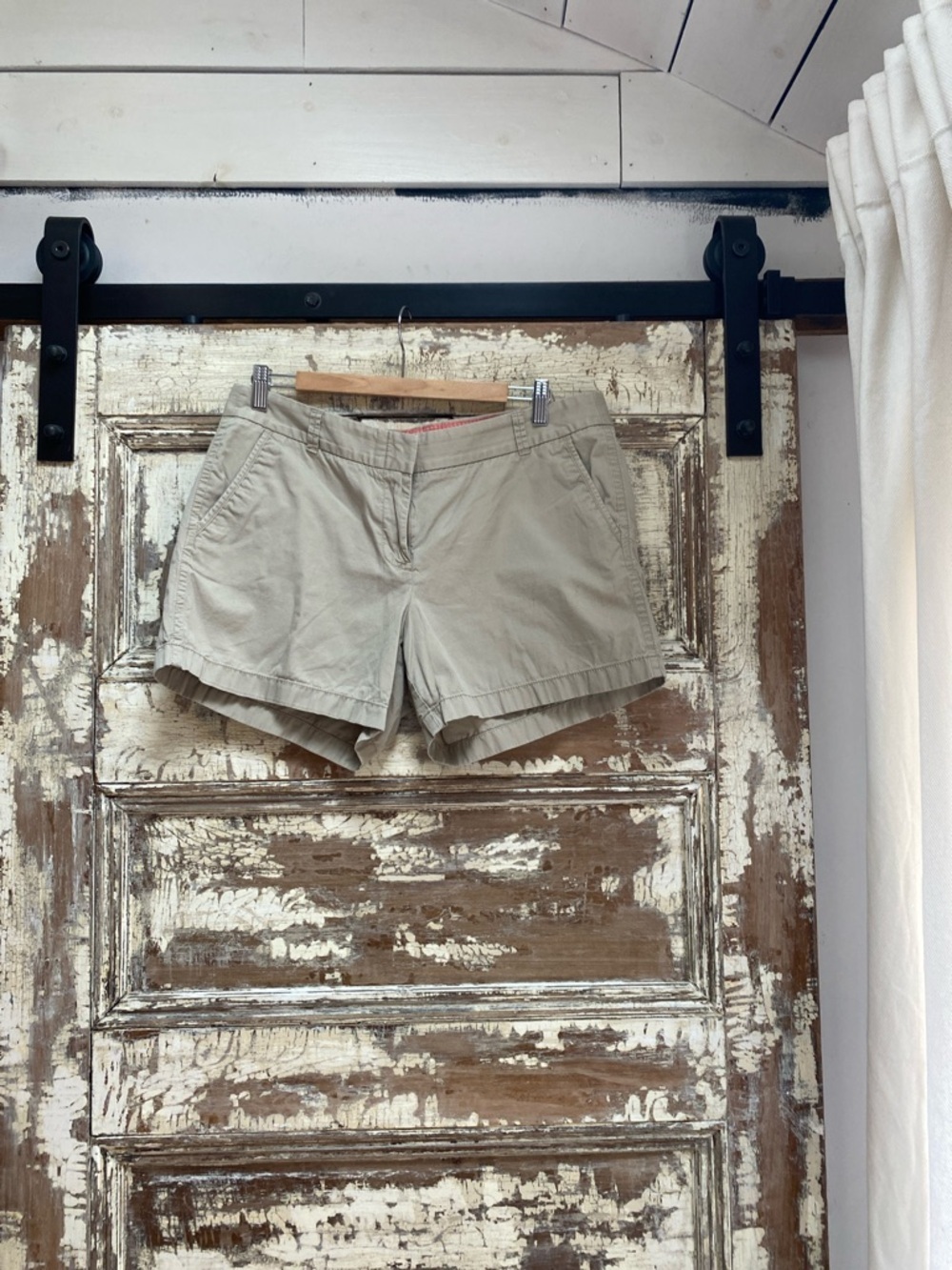 J. Crew Factory Khaki Cotton Chino Shorts, Size 12